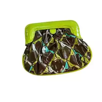 Vera Bradley Sitting In A Tree Pattern Vinyl Coin Purse Brown Green  • $18.99