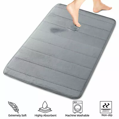 1x Memory Foam Bath Rug Bathroom Floor Shower Mat Carpet Non-slip Soft Absorbent • $9.69