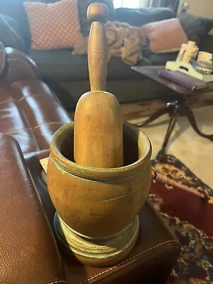 Wooden Mortar And Pestle Vintage • $20