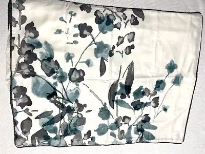 2 Vintage Liz At Home Claiborne Floral WATERCOLOR Pillow Cases COVER Cotton BLUE • $5.98
