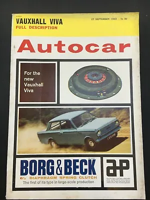 £4.99 • Buy Autocar Magazine 27 September 1963 Maserati