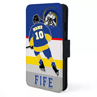 Fife Ice Hockey IPhone Case Personalised Flip Phone Cover Mens Dad Gift • £12.95