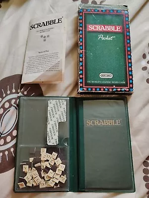 Scrabble Pocket Travel Board Game With Magnetic Tiles Spears Vintage 1992 • £19.99