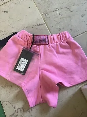 £25 • Buy Trussardi Pool Party Logo Towel Pink Shorts Kids Girl Size 3y New £55