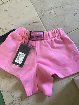 £25 • Buy Trussardi Pool Party Logo Towel Pink Shorts Kids Girl Size 3y New £55