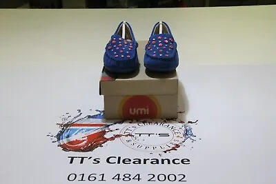 Umi *morie G*girls Blue Moccasin Shoes Uk 11.5 Jr Eu 30 • £10