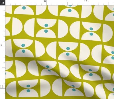 $12 • Buy Geometric Martini Mod Chartreuse Bauhaus Mid Spoonflower Fabric By The Yard