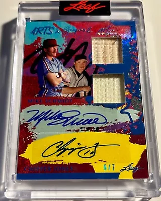 2023 Leaf Art Of Sport MIKE SCHMIDT CHIPPER JONES Phillies Braves Jersey Auto /7 • $99.95