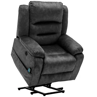 Electric Massage Power Lift Chair Armchair Upholstered Fabric Velvet Single Sofa • £389.99