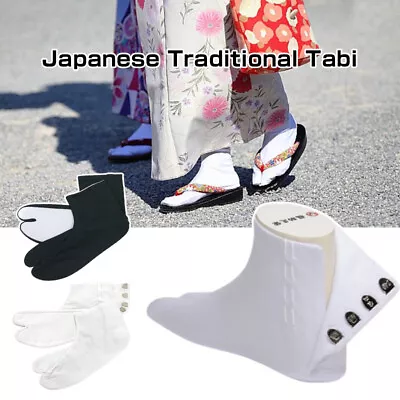 Two-Toe Socks Stockings Traditional Tabi Socks Cotton Japanese Kimono Cosplay • £20.66