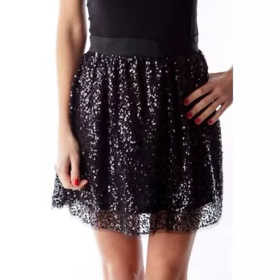 J. Crew Black Sequin Mini Skirt 4 • $25