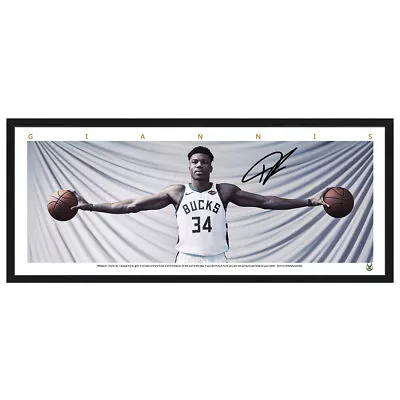 $39.99 • Buy Giannis Bucks Wings Signed Framed Poster Lebron Jordan Basketball Memorabilia