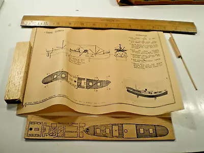 1936 Tramp Steamer Wooden Boat Kit Unbuilt In Box Megow Solid Scale Models K-4 • $49.95