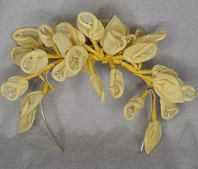 Vintage Headband Bridesmaid Headdress Yellow • $9.80