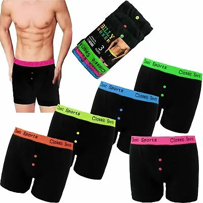 12 Pairs Men Designer Neon Classic Sport Soft Cotton Boxer Shorts Underwear • £12.95