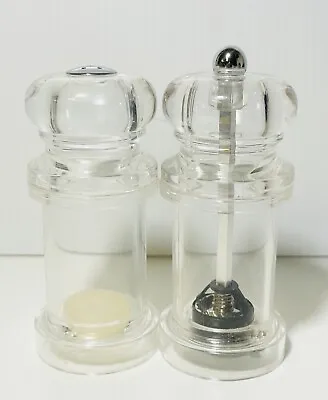 Mr Dudley Lucite Acrylic Salt And Pepper Mill Grinder Shaker Clear Mid Century • $18