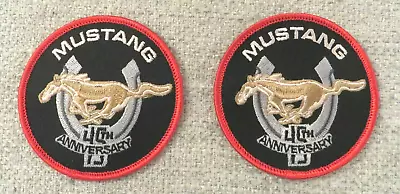 45th ANNIVERSARY - SET OF 2 - FORD MUSTANG DEALER PATCH - ORIGINAL - 2009  2010 • $34