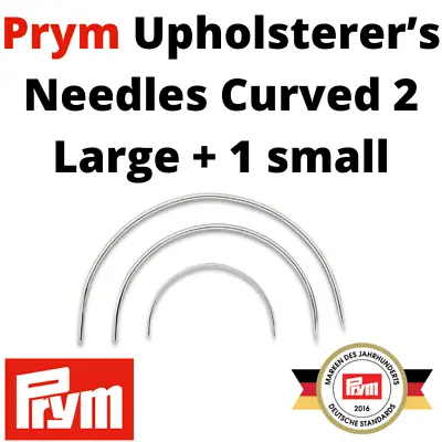 £3.99 • Buy Prym Upholsterer’s Sewing Craft Needles Curved 2 Large + 1 Small, Numbers 2,4,5