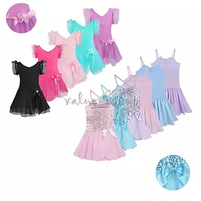 £6.74 • Buy Girls Kids Ballet Dance Dress Leotards Skirt Costume Skating Dancewear Age 3-12Y