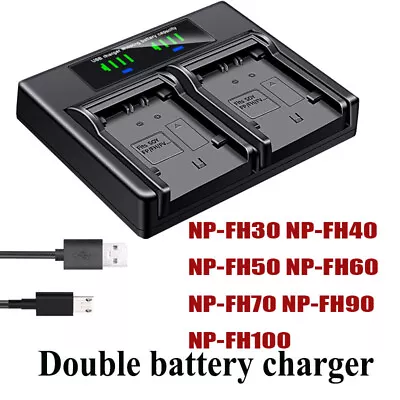 Dual Battery Charger For SONY DCR-HC22 HC23 HC24 HC26 HC27 HC28 HC30 HC32 HC35 • $10.99