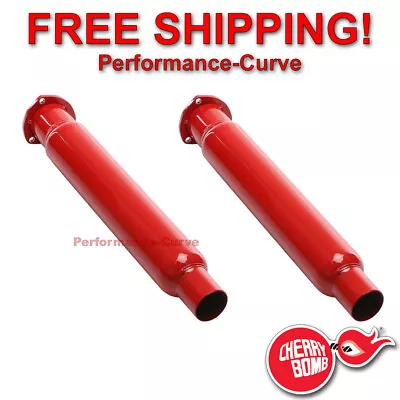 Pair Of Cherry Bomb Header Mufflers 3 Bolt Flange - 23  Overall - 87556CB • $99.95