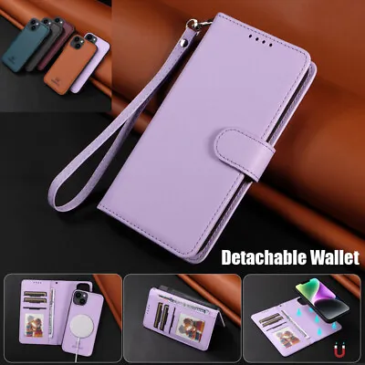 For IPhone 15 14 13 12 11 Pro Max Case Detachable Wallet Magnetic Leather Cover • £4.91