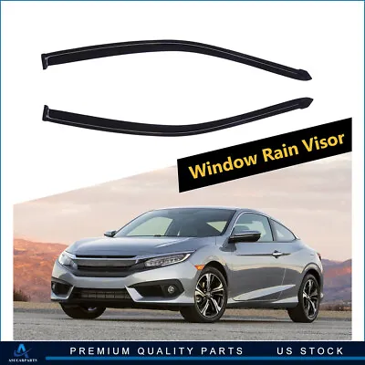 ✅Window Visor Vent Rain Shades Guards Deflectors For 01-05 Honda Civic Coupe • $24.28