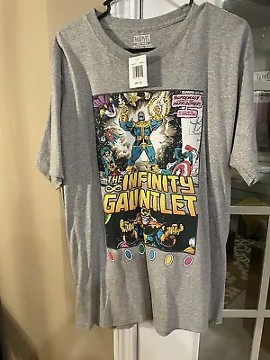 VINTAGE STYLE Marvel INFINITY GAUNTLET Thanos Comics T-Shirt XL Mens Gray • $15