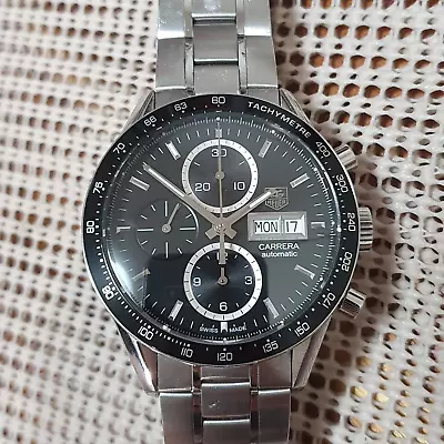 TAG Heuer Carrera Calibre 16 Juan Manuel Fangio Chronograph Mens Watch .55 • $2300