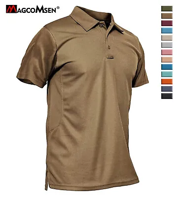 Men's Polo Shirts Short Sleeve Golf Sport Plain T-Shirt Quick Dry Casual Work T • $19.98