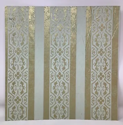 Vintage Wallpaper Sample Birge Show-Off Stripes Flocked Tripoli 75421 • $7.20