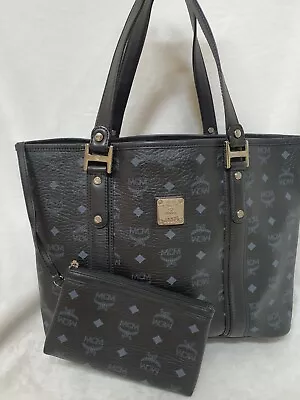 AUTHENTIC MCM Black  Visetos   Shoulder Shopper  BAG  • $150