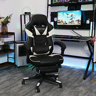 Massage Office Gaming Chair Racing Recliner Swivel Computer Desk Footrest Home • £109.99