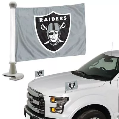 Las Vegas Raiders NFL Ambassador Car Flags Hood Trunk Set Of 2 • $11.95