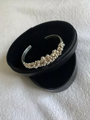 Links Of London Effervescence Bubble Bangle Wide Bracelet Silver Used SMALL • £65