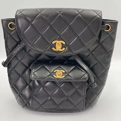 Authentic CHANEL Vintage Duma Backpack Bag Black Rare • $4200