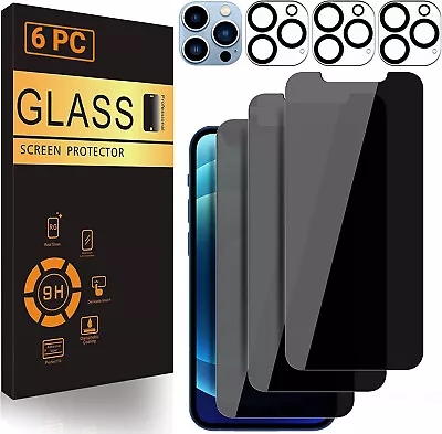 For IPhone 15 14 13 12 11 Pro Max Tempered Glass Privacy Screen Camera Protector • $4.99