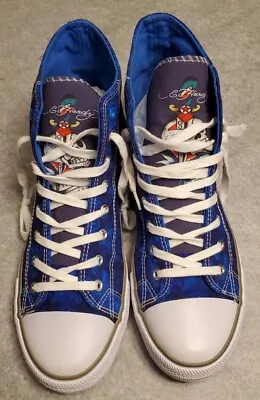 Ed Hardy Eagle High Top Men's Blue Canvas Sneakers Size 9 • $29