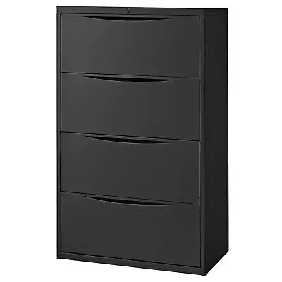 30 W Premium Lateral File Cabinet 4 Drawer Black • $1104.82