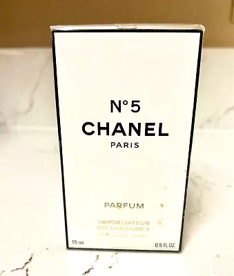 CHANEL No 5  PARFUM NEW In BOX & SEALED 15ml-0.5 Fl Oz. New Old Stock Vintage • $170