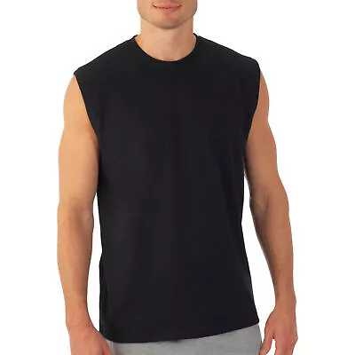 $10.75 • Buy Men's Sleeveless T-Shirt Cotton Muscle Tank Top Solid Blank Workout Summer Gym