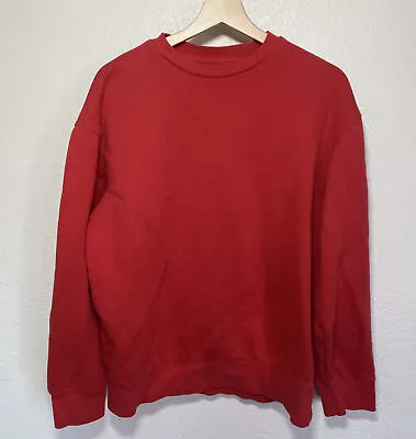 H&M Loose Fit Crewneck Pullover Sweatshirt Red Unisex (Men's S) • $12.95