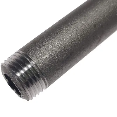 £1.94 • Buy BLACK Iron Pipe MILD Carbon STEEL PIPE / TUBE 1/2 -1  EN10255 Threaded Both Ends