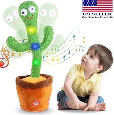 X2 PACK - Dancing Cactus Toy Recording Shakes With 120 Songs + Lights FUNNY GIFT • $19.88