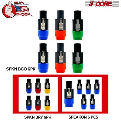 6 Pack 4 Pole Speakon Male Plug Speaker Conductor Audio Cable Connector Adapter • $8.88