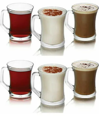 LAV ZEN 6 Clear Tea Coffee Cappucino Latte Glasses Mug Cup 225cc • £9.49