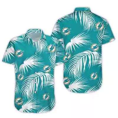 $29.44 • Buy Miami Dolphins Hawaiian Shirt Mens Casual Button-down Shirt Summer Beach Tops