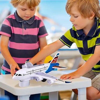 Bump & Go Aeroplane Flashing Led Light Music Toy Airbus Plane Kid Toys  • $15.43