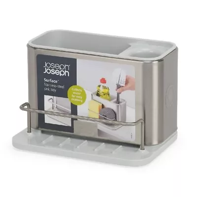 NEW JOSEPH JOSEPH SURFACE STAINLESS STEEL SINK TIDY Organiser Organizer STONE • $39.56