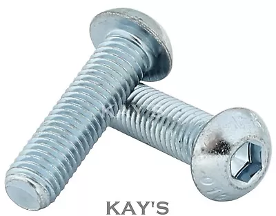 Button Head Bolts Zinc Plated High Tensile Allen Socket Screws M3 M4 M5 M6 M8  • £3.07